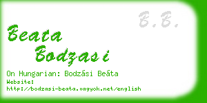 beata bodzasi business card