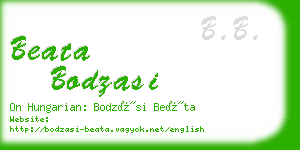 beata bodzasi business card